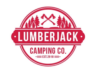 Lumberjack Camping Co. logo design by Benok