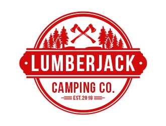 Lumberjack Camping Co. logo design by Benok