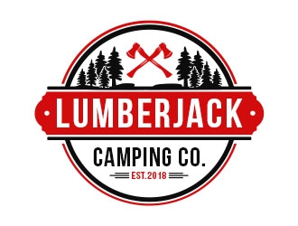 Lumberjack Camping Co. logo design by Benok