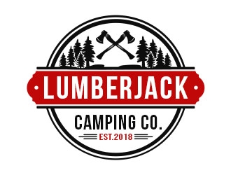 Lumberjack Camping Co. logo design by Benok