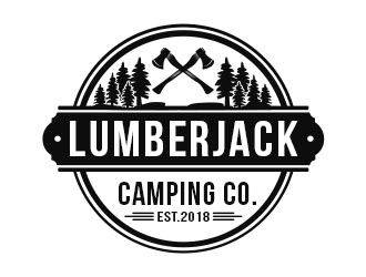 Lumberjack Camping Co. logo design by Benok