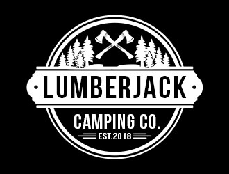 Lumberjack Camping Co. logo design by Benok