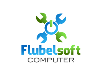 Flubelsoft computer logo design by serprimero