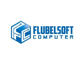 Flubelsoft computer logo design by Foxcody