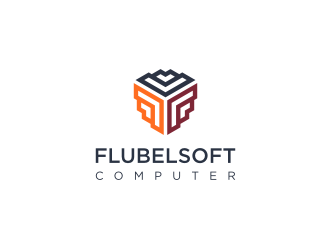 Flubelsoft computer logo design by Susanti