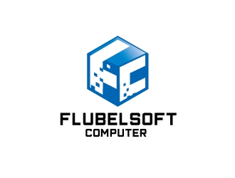 Flubelsoft computer logo design by Foxcody