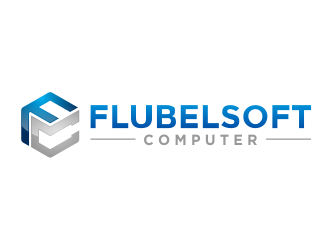 Flubelsoft computer logo design by evdesign