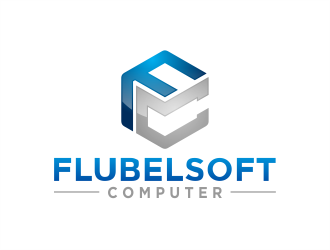 Flubelsoft computer logo design by evdesign