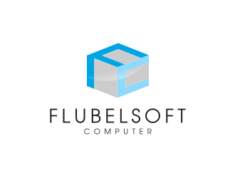 Flubelsoft computer logo design by Landung