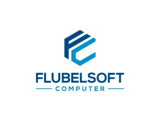 Flubelsoft computer logo design by Janee