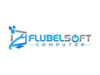 Flubelsoft computer logo design by jaize