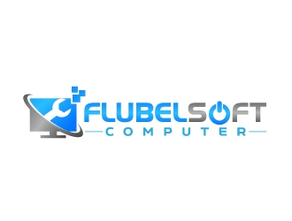 Flubelsoft computer logo design by jaize