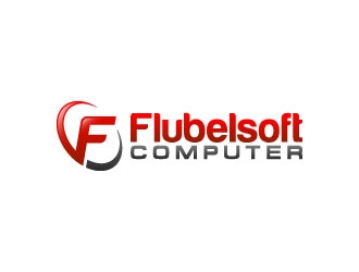 Flubelsoft computer logo design by pixalrahul