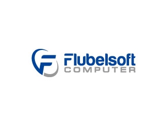 Flubelsoft computer logo design by pixalrahul