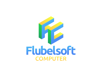 Flubelsoft computer logo design by shikuru
