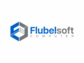 Flubelsoft computer logo design by mutafailan