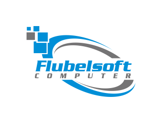 Flubelsoft computer logo design by Greenlight
