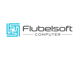 Flubelsoft computer logo design by mashoodpp