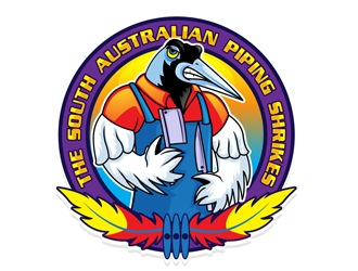 The South Australian Piping Shrikes logo design by DreamLogoDesign