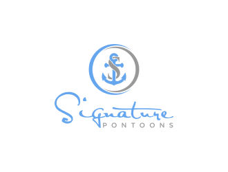 Signature Pontoons logo design by ammad