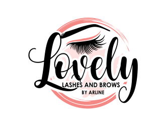 Lovely Lashes and Brows by Lauren Bonnell logo design by Girly
