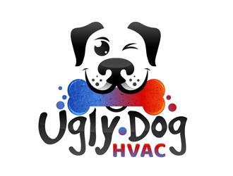Ugly Dog HVAC logo design by DreamLogoDesign
