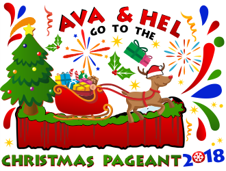 Ava and Hel go to the Christmas Pageant 2018 logo design by aldesign