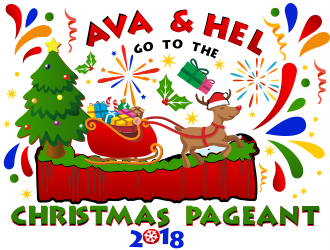 Ava and Hel go to the Christmas Pageant 2018 logo design by aldesign