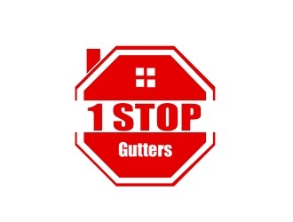 1 Stop Gutters logo design by bougalla005