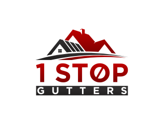 1 Stop Gutters logo design by RIANW