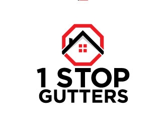 1 Stop Gutters logo design by riezra