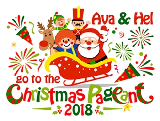 Ava and Hel go to the Christmas Pageant 2018 logo design by ingepro
