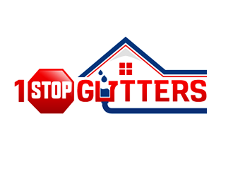1 Stop Gutters logo design by megalogos