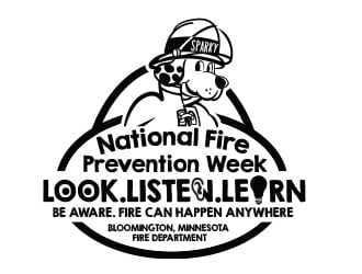 National Fire Prevention Week / Bloomington, Minnesota Fire Department logo design by Eliben