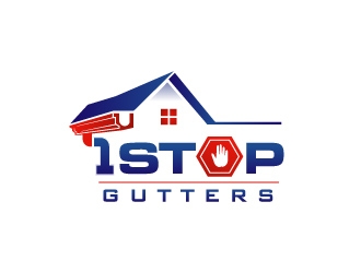 1 Stop Gutters logo design by usef44