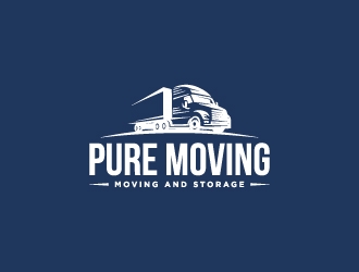 Pure Moving  logo design by fillintheblack