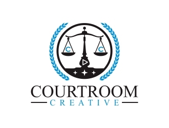 Courtroom Creative logo design by mercutanpasuar