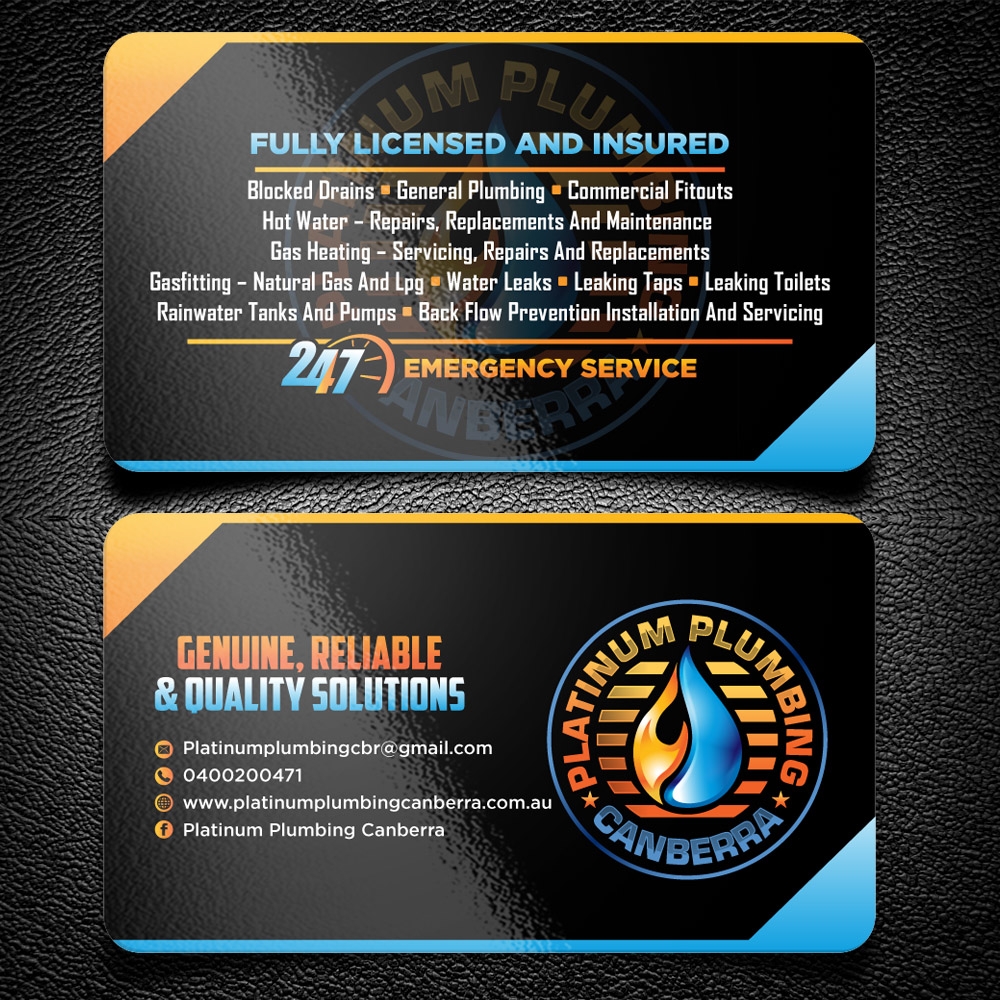 Platinum Plumbing Canberra logo design by scriotx