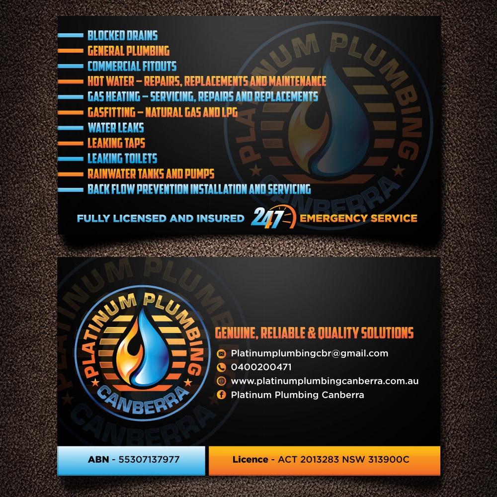 Platinum Plumbing Canberra logo design by scriotx