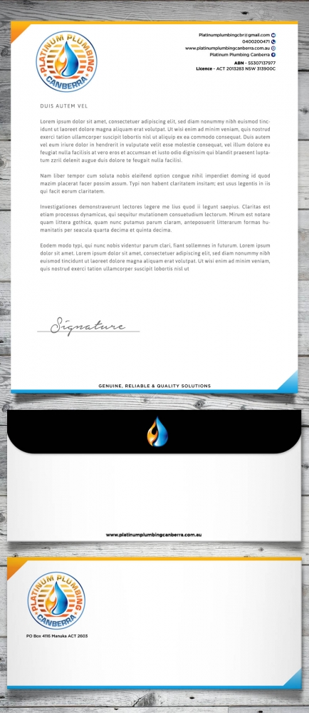 Platinum Plumbing Canberra logo design by scriotx