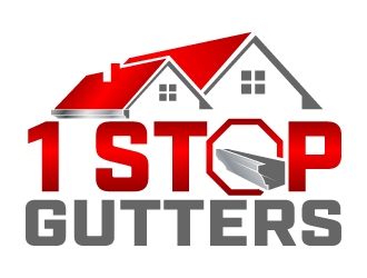 1 Stop Gutters logo design by jaize