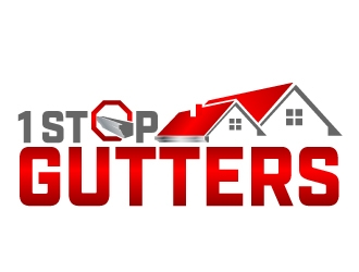 1 Stop Gutters logo design by jaize