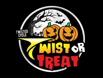 Twist or Treat (logo name) Twisted Cycle (Company Name)  logo design by MAXR