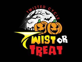 Twist or Treat (logo name) Twisted Cycle (Company Name)  logo design by MAXR