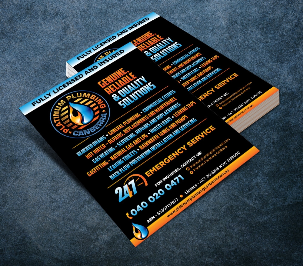 Platinum Plumbing Canberra logo design by scriotx