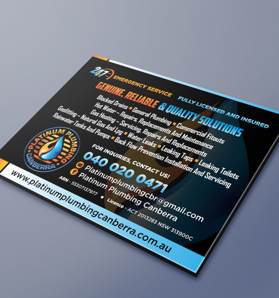 Platinum Plumbing Canberra logo design by scriotx