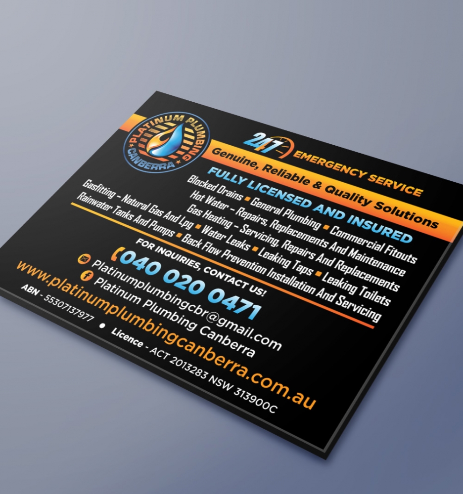 Platinum Plumbing Canberra logo design by scriotx