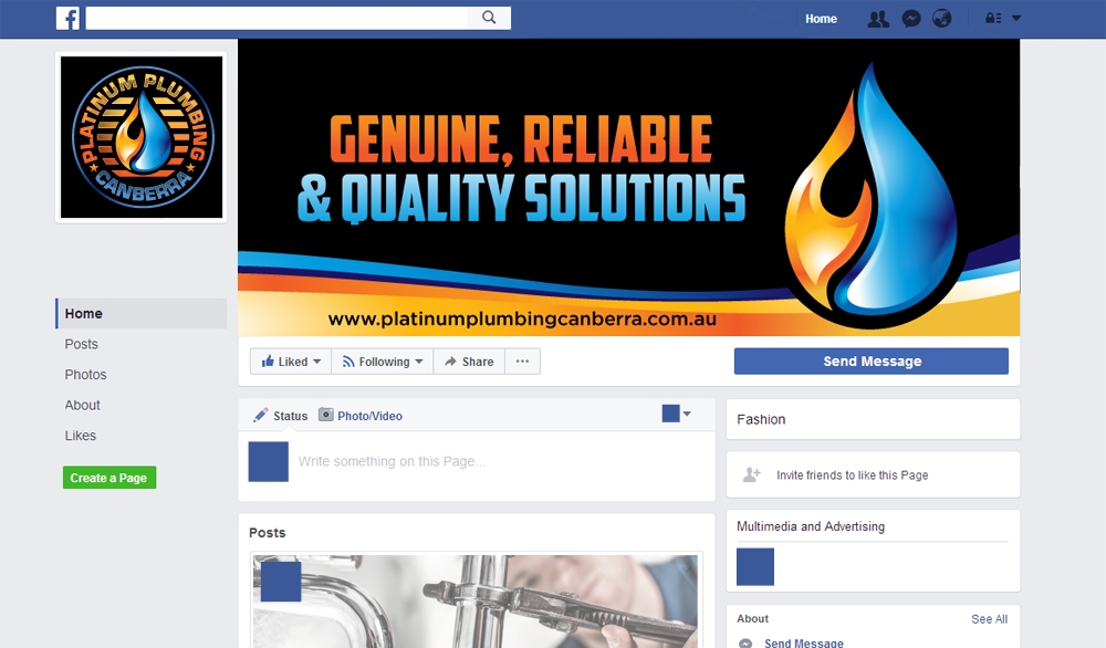 Platinum Plumbing Canberra logo design by scriotx