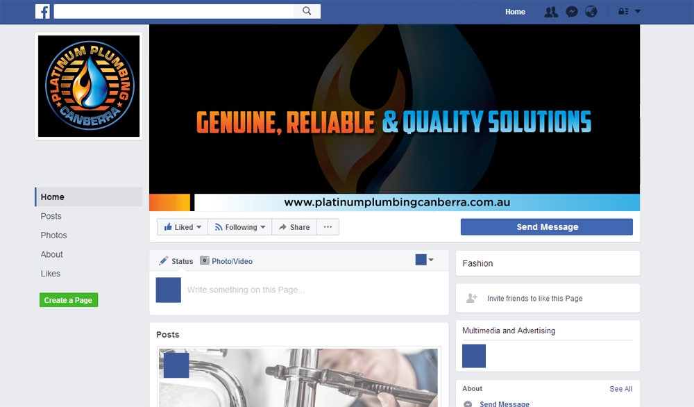 Platinum Plumbing Canberra logo design by scriotx