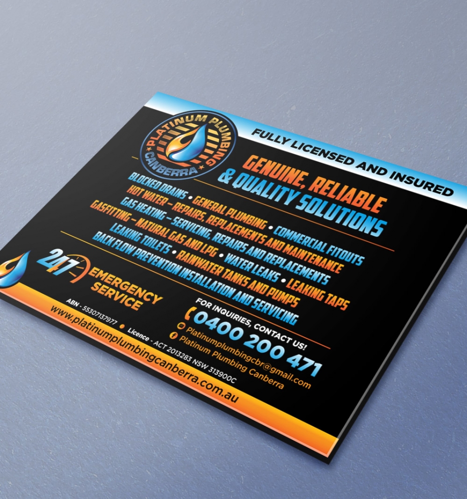 Platinum Plumbing Canberra logo design by scriotx